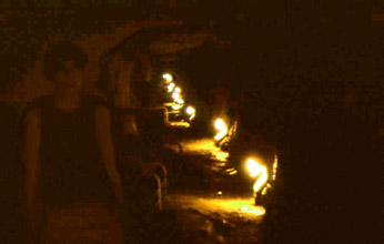 dans le tunnel aqueduc d'Eupalinos 